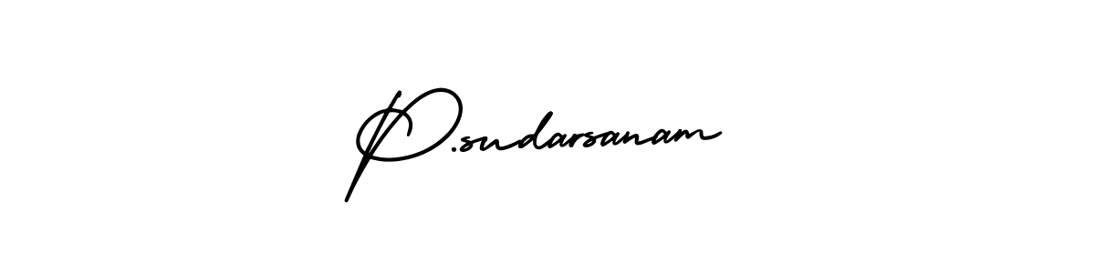 Make a beautiful signature design for name P.sudarsanam. With this signature (AmerikaSignatureDemo-Regular) style, you can create a handwritten signature for free. P.sudarsanam signature style 3 images and pictures png