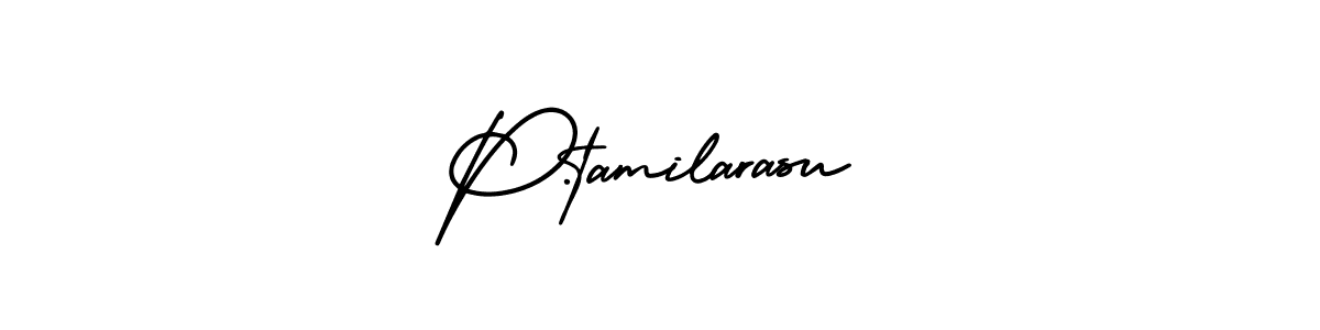 The best way (AmerikaSignatureDemo-Regular) to make a short signature is to pick only two or three words in your name. The name P.tamilarasu include a total of six letters. For converting this name. P.tamilarasu signature style 3 images and pictures png