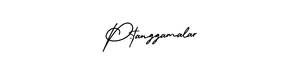 The best way (AmerikaSignatureDemo-Regular) to make a short signature is to pick only two or three words in your name. The name P.tanggamalar include a total of six letters. For converting this name. P.tanggamalar signature style 3 images and pictures png