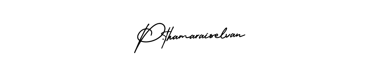 Use a signature maker to create a handwritten signature online. With this signature software, you can design (AmerikaSignatureDemo-Regular) your own signature for name P.thamaraiselvan. P.thamaraiselvan signature style 3 images and pictures png