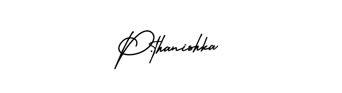 It looks lik you need a new signature style for name P.thanishka. Design unique handwritten (AmerikaSignatureDemo-Regular) signature with our free signature maker in just a few clicks. P.thanishka signature style 3 images and pictures png