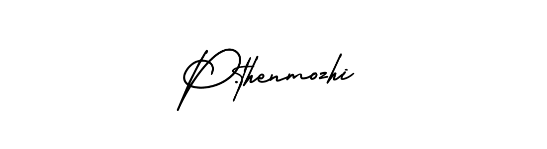 How to make P.thenmozhi name signature. Use AmerikaSignatureDemo-Regular style for creating short signs online. This is the latest handwritten sign. P.thenmozhi signature style 3 images and pictures png