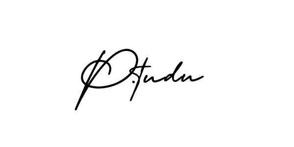 How to make P.tudu signature? AmerikaSignatureDemo-Regular is a professional autograph style. Create handwritten signature for P.tudu name. P.tudu signature style 3 images and pictures png