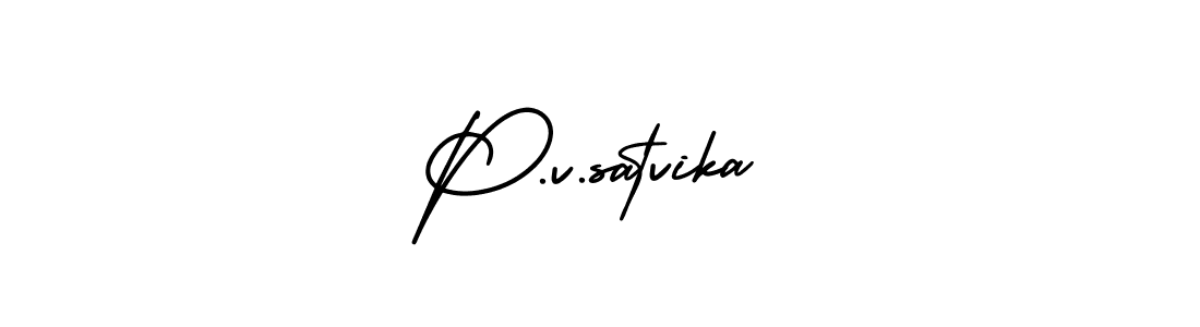 It looks lik you need a new signature style for name P.v.satvika. Design unique handwritten (AmerikaSignatureDemo-Regular) signature with our free signature maker in just a few clicks. P.v.satvika signature style 3 images and pictures png
