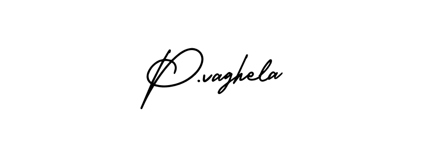 The best way (AmerikaSignatureDemo-Regular) to make a short signature is to pick only two or three words in your name. The name P.vaghela include a total of six letters. For converting this name. P.vaghela signature style 3 images and pictures png