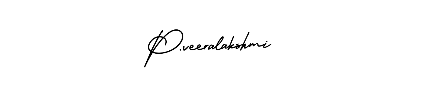 The best way (AmerikaSignatureDemo-Regular) to make a short signature is to pick only two or three words in your name. The name P.veeralakshmi include a total of six letters. For converting this name. P.veeralakshmi signature style 3 images and pictures png