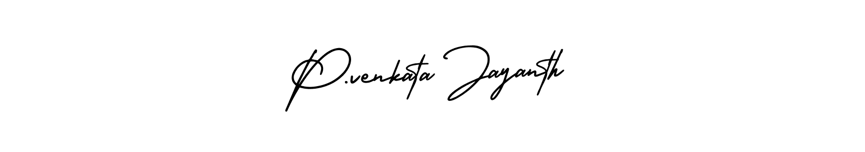 Make a beautiful signature design for name P.venkata Jayanth. With this signature (AmerikaSignatureDemo-Regular) style, you can create a handwritten signature for free. P.venkata Jayanth signature style 3 images and pictures png