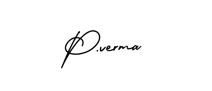 The best way (AmerikaSignatureDemo-Regular) to make a short signature is to pick only two or three words in your name. The name P.verma include a total of six letters. For converting this name. P.verma signature style 3 images and pictures png
