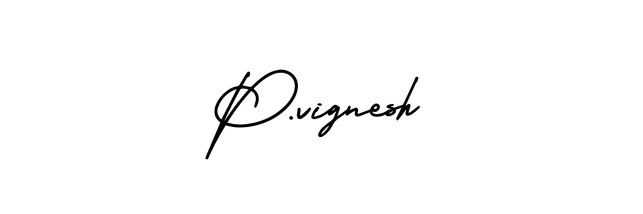 How to Draw P.vignesh signature style? AmerikaSignatureDemo-Regular is a latest design signature styles for name P.vignesh. P.vignesh signature style 3 images and pictures png