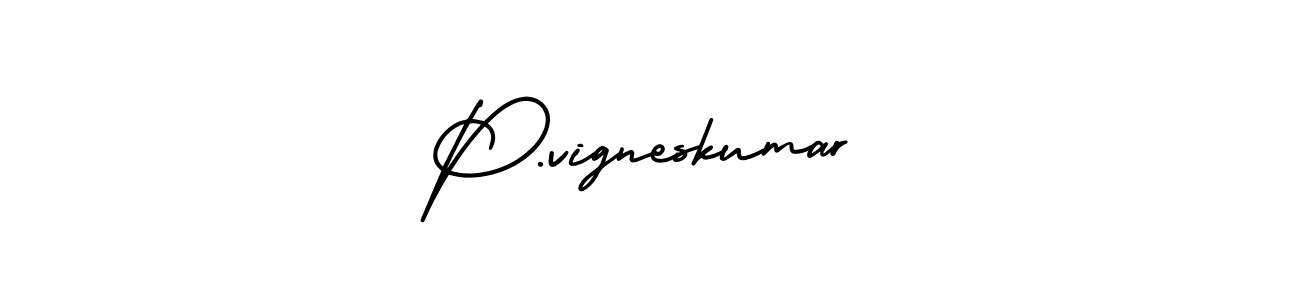 How to make P.vigneskumar signature? AmerikaSignatureDemo-Regular is a professional autograph style. Create handwritten signature for P.vigneskumar name. P.vigneskumar signature style 3 images and pictures png