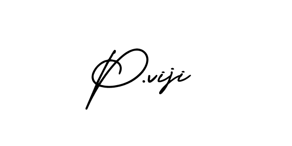 Design your own signature with our free online signature maker. With this signature software, you can create a handwritten (AmerikaSignatureDemo-Regular) signature for name P.viji. P.viji signature style 3 images and pictures png