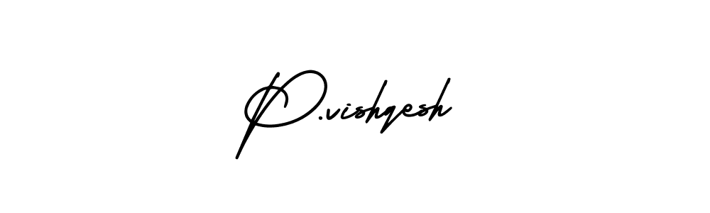 Make a beautiful signature design for name P.vishqesh. With this signature (AmerikaSignatureDemo-Regular) style, you can create a handwritten signature for free. P.vishqesh signature style 3 images and pictures png