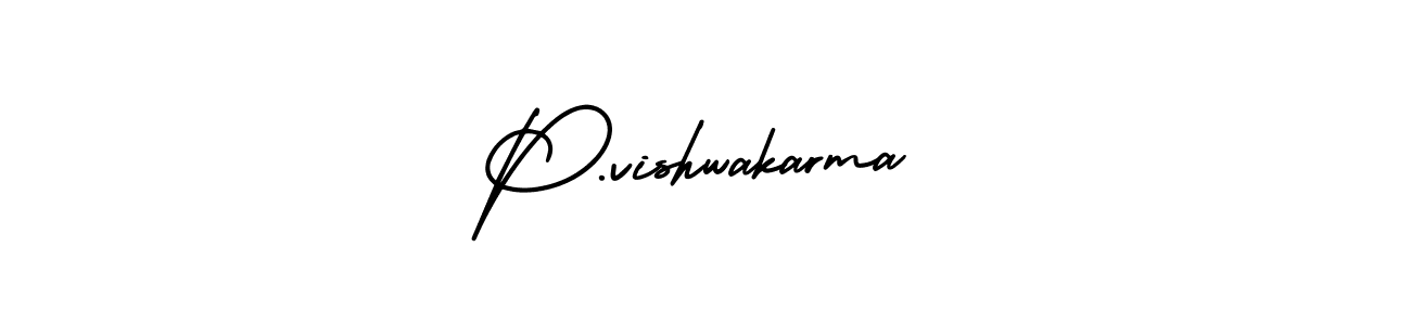 P.vishwakarma stylish signature style. Best Handwritten Sign (AmerikaSignatureDemo-Regular) for my name. Handwritten Signature Collection Ideas for my name P.vishwakarma. P.vishwakarma signature style 3 images and pictures png