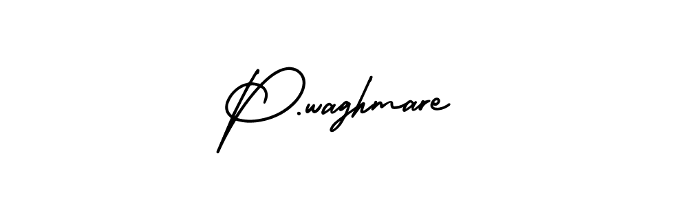 The best way (AmerikaSignatureDemo-Regular) to make a short signature is to pick only two or three words in your name. The name P.waghmare include a total of six letters. For converting this name. P.waghmare signature style 3 images and pictures png