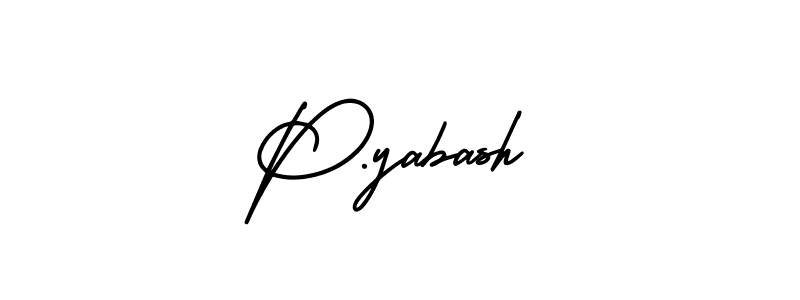 Design your own signature with our free online signature maker. With this signature software, you can create a handwritten (AmerikaSignatureDemo-Regular) signature for name P.yabash. P.yabash signature style 3 images and pictures png