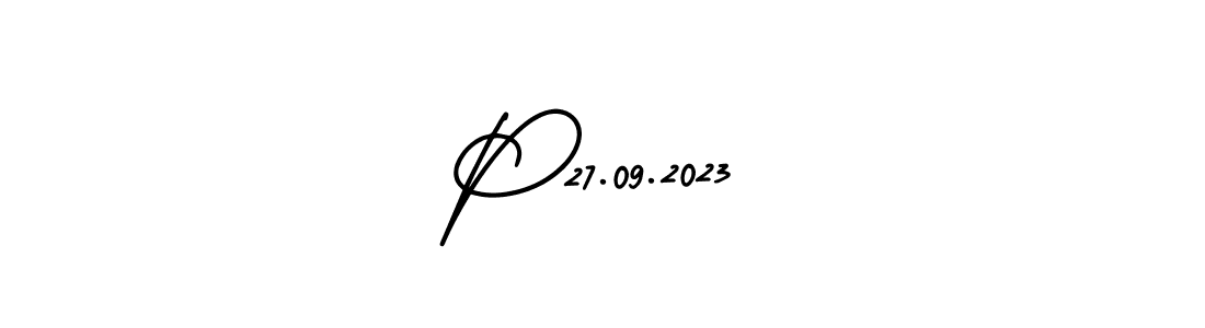 P27.09.2023 stylish signature style. Best Handwritten Sign (AmerikaSignatureDemo-Regular) for my name. Handwritten Signature Collection Ideas for my name P27.09.2023. P27.09.2023 signature style 3 images and pictures png