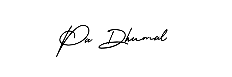 The best way (AmerikaSignatureDemo-Regular) to make a short signature is to pick only two or three words in your name. The name Pa Dhumal include a total of six letters. For converting this name. Pa Dhumal signature style 3 images and pictures png