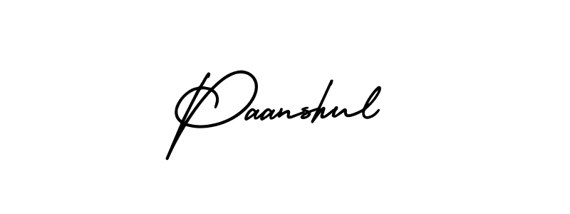 It looks lik you need a new signature style for name Paanshul. Design unique handwritten (AmerikaSignatureDemo-Regular) signature with our free signature maker in just a few clicks. Paanshul signature style 3 images and pictures png