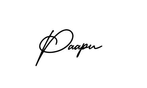 Use a signature maker to create a handwritten signature online. With this signature software, you can design (AmerikaSignatureDemo-Regular) your own signature for name Paapu. Paapu signature style 3 images and pictures png