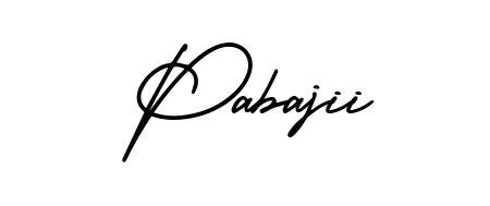 Make your name Pabajii memorable on every contract using AmerikaSignatureDemo-Regular autograph style. Instant transparent background export available. Pabajii signature style 3 images and pictures png