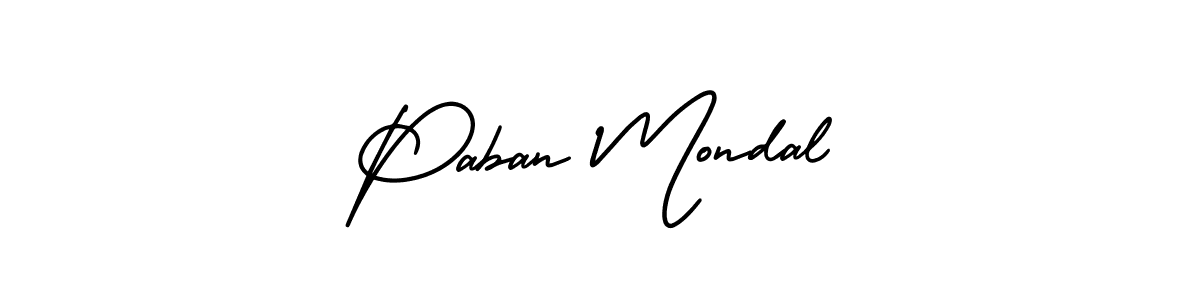 It looks lik you need a new signature style for name Paban Mondal. Design unique handwritten (AmerikaSignatureDemo-Regular) signature with our free signature maker in just a few clicks. Paban Mondal signature style 3 images and pictures png