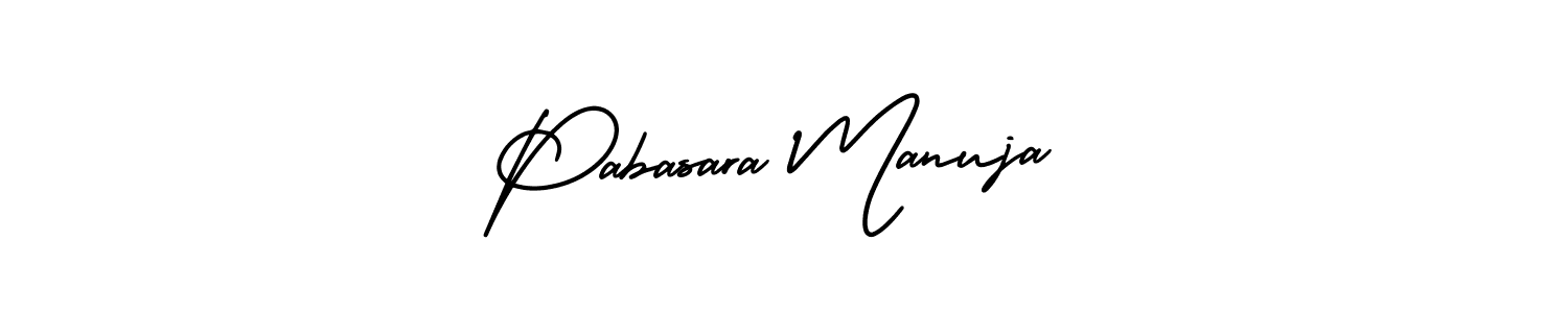 It looks lik you need a new signature style for name Pabasara Manuja. Design unique handwritten (AmerikaSignatureDemo-Regular) signature with our free signature maker in just a few clicks. Pabasara Manuja signature style 3 images and pictures png