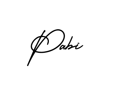 How to make Pabi signature? AmerikaSignatureDemo-Regular is a professional autograph style. Create handwritten signature for Pabi name. Pabi signature style 3 images and pictures png