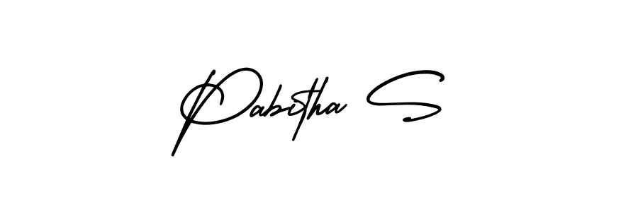 Make a beautiful signature design for name Pabitha S. With this signature (AmerikaSignatureDemo-Regular) style, you can create a handwritten signature for free. Pabitha S signature style 3 images and pictures png