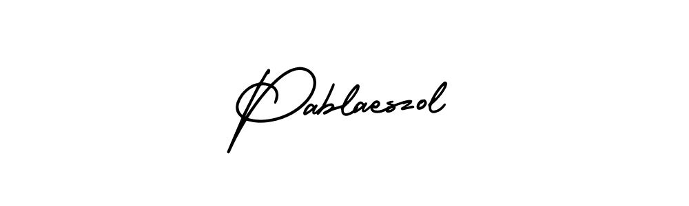 The best way (AmerikaSignatureDemo-Regular) to make a short signature is to pick only two or three words in your name. The name Pablaeszol include a total of six letters. For converting this name. Pablaeszol signature style 3 images and pictures png