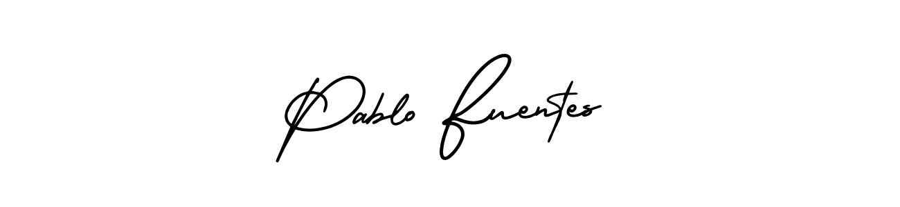 You should practise on your own different ways (AmerikaSignatureDemo-Regular) to write your name (Pablo Fuentes) in signature. don't let someone else do it for you. Pablo Fuentes signature style 3 images and pictures png