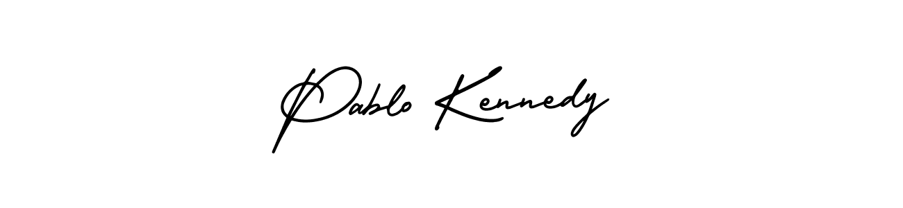 The best way (AmerikaSignatureDemo-Regular) to make a short signature is to pick only two or three words in your name. The name Pablo Kennedy include a total of six letters. For converting this name. Pablo Kennedy signature style 3 images and pictures png