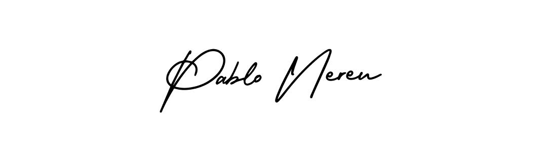 It looks lik you need a new signature style for name Pablo Nereu. Design unique handwritten (AmerikaSignatureDemo-Regular) signature with our free signature maker in just a few clicks. Pablo Nereu signature style 3 images and pictures png