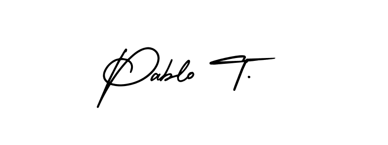 How to Draw Pablo T. signature style? AmerikaSignatureDemo-Regular is a latest design signature styles for name Pablo T.. Pablo T. signature style 3 images and pictures png