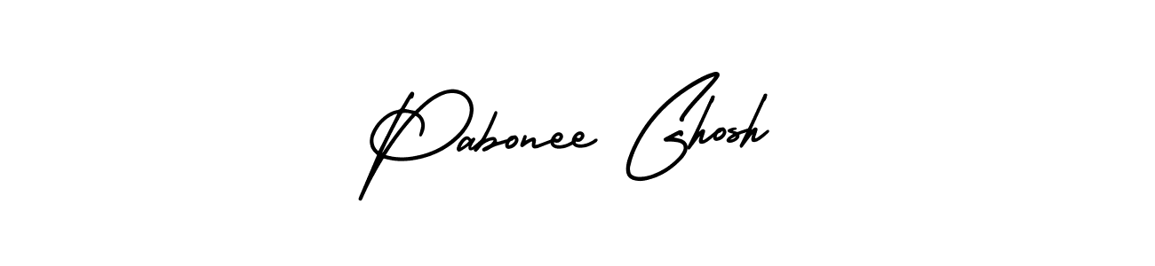 Pabonee Ghosh stylish signature style. Best Handwritten Sign (AmerikaSignatureDemo-Regular) for my name. Handwritten Signature Collection Ideas for my name Pabonee Ghosh. Pabonee Ghosh signature style 3 images and pictures png