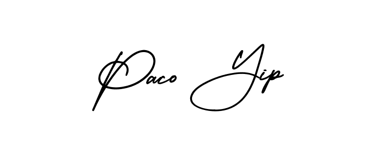 Once you've used our free online signature maker to create your best signature AmerikaSignatureDemo-Regular style, it's time to enjoy all of the benefits that Paco Yip name signing documents. Paco Yip signature style 3 images and pictures png