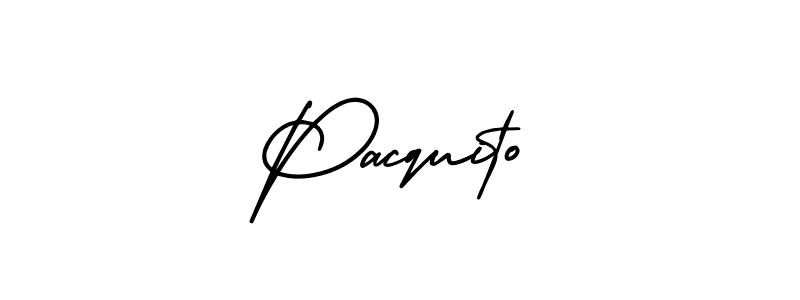 How to make Pacquito name signature. Use AmerikaSignatureDemo-Regular style for creating short signs online. This is the latest handwritten sign. Pacquito signature style 3 images and pictures png