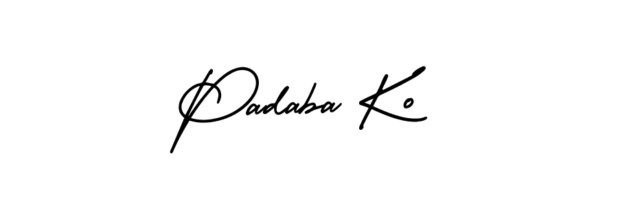 if you are searching for the best signature style for your name Padaba Ko. so please give up your signature search. here we have designed multiple signature styles  using AmerikaSignatureDemo-Regular. Padaba Ko signature style 3 images and pictures png