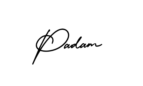 Use a signature maker to create a handwritten signature online. With this signature software, you can design (AmerikaSignatureDemo-Regular) your own signature for name Padam. Padam signature style 3 images and pictures png