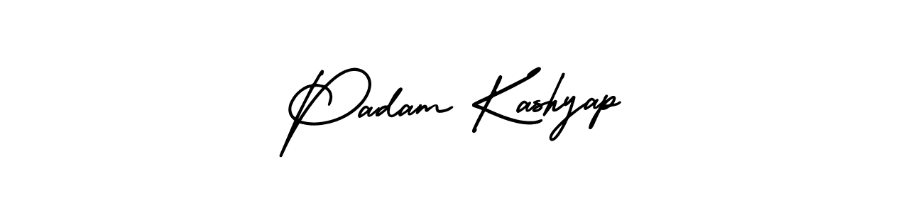 The best way (AmerikaSignatureDemo-Regular) to make a short signature is to pick only two or three words in your name. The name Padam Kashyap include a total of six letters. For converting this name. Padam Kashyap signature style 3 images and pictures png