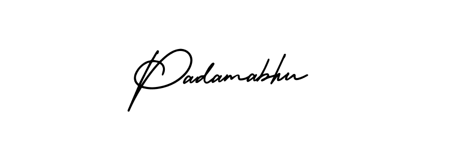Use a signature maker to create a handwritten signature online. With this signature software, you can design (AmerikaSignatureDemo-Regular) your own signature for name Padamabhu. Padamabhu signature style 3 images and pictures png