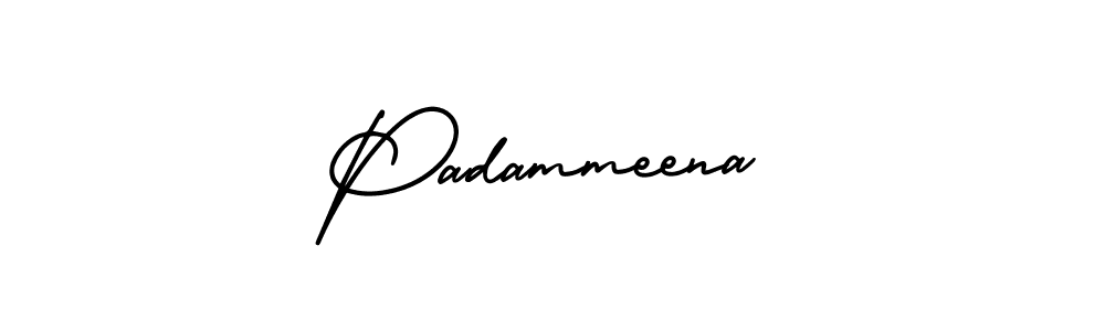 How to make Padammeena signature? AmerikaSignatureDemo-Regular is a professional autograph style. Create handwritten signature for Padammeena name. Padammeena signature style 3 images and pictures png