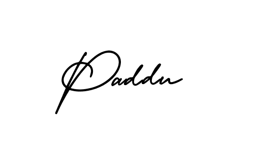 How to make Paddu name signature. Use AmerikaSignatureDemo-Regular style for creating short signs online. This is the latest handwritten sign. Paddu signature style 3 images and pictures png