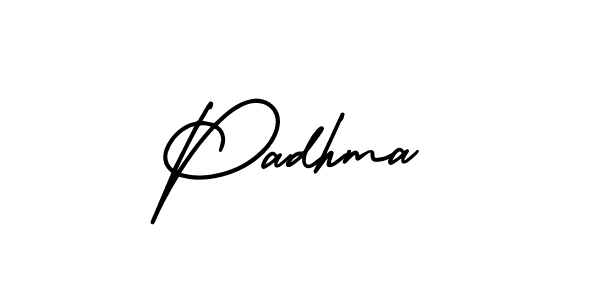 You should practise on your own different ways (AmerikaSignatureDemo-Regular) to write your name (Padhma) in signature. don't let someone else do it for you. Padhma signature style 3 images and pictures png