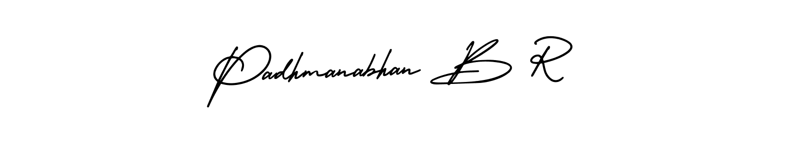 This is the best signature style for the Padhmanabhan B R name. Also you like these signature font (AmerikaSignatureDemo-Regular). Mix name signature. Padhmanabhan B R signature style 3 images and pictures png