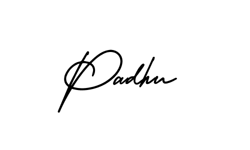 Padhu stylish signature style. Best Handwritten Sign (AmerikaSignatureDemo-Regular) for my name. Handwritten Signature Collection Ideas for my name Padhu. Padhu signature style 3 images and pictures png