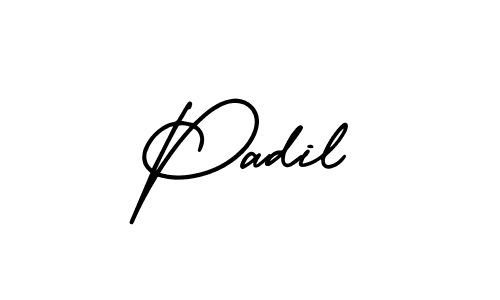 Padil stylish signature style. Best Handwritten Sign (AmerikaSignatureDemo-Regular) for my name. Handwritten Signature Collection Ideas for my name Padil. Padil signature style 3 images and pictures png