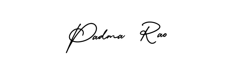 The best way (AmerikaSignatureDemo-Regular) to make a short signature is to pick only two or three words in your name. The name Padma  Rao include a total of six letters. For converting this name. Padma  Rao signature style 3 images and pictures png