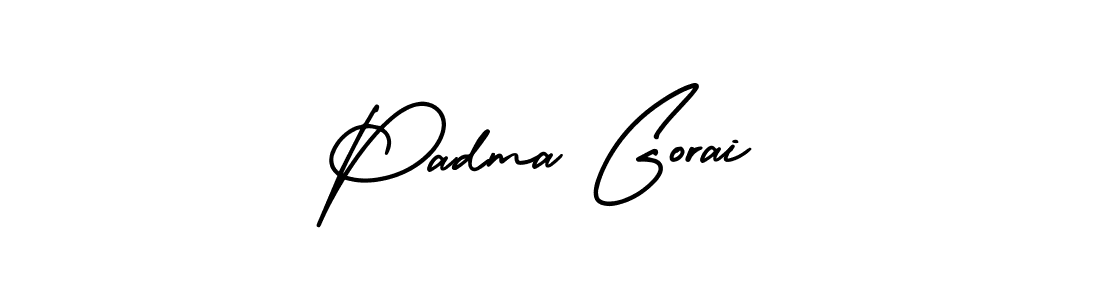 if you are searching for the best signature style for your name Padma Gorai. so please give up your signature search. here we have designed multiple signature styles  using AmerikaSignatureDemo-Regular. Padma Gorai signature style 3 images and pictures png