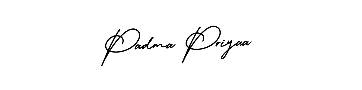 How to make Padma Priyaa name signature. Use AmerikaSignatureDemo-Regular style for creating short signs online. This is the latest handwritten sign. Padma Priyaa signature style 3 images and pictures png