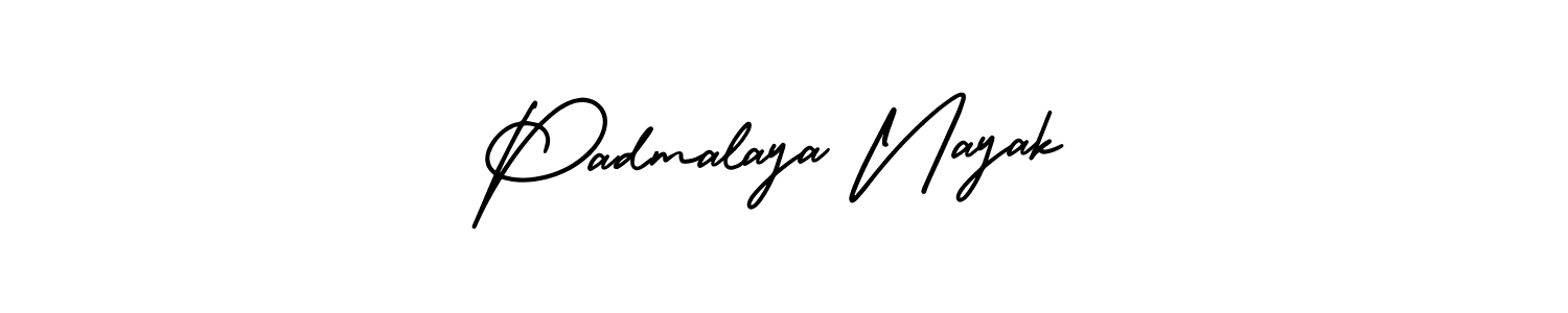 You should practise on your own different ways (AmerikaSignatureDemo-Regular) to write your name (Padmalaya Nayak) in signature. don't let someone else do it for you. Padmalaya Nayak signature style 3 images and pictures png